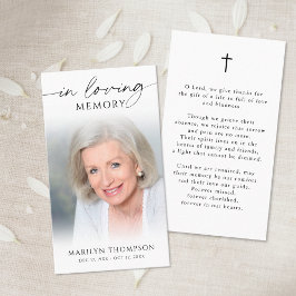 Simple Cross Photo  Funeral Memorial Prayer Card 名刺