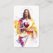 Simple Cross Photo Funeral Memorial Prayer Card 名刺 (正面)