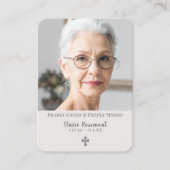 Simple Cross Photo Funeral Prayer Card 名刺 (正面)