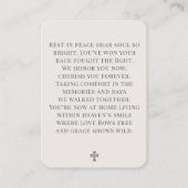 Simple Cross Photo Funeral Prayer Card 名刺 (裏面)