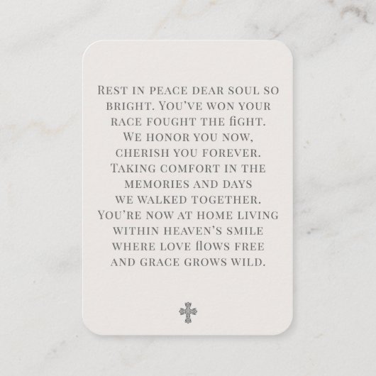 Simple Cross Photo Funeral Prayer Card 名刺 (裏面)