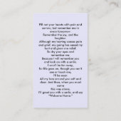 Simple Cross Purple Lavender Memorial Prayer Card 名刺 (裏面)