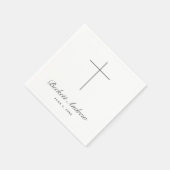 Simple Cross Script Baptism スタンダードカクテルナプキン (角)