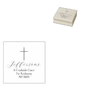 Simple Cross Script Family Return Address ラバースタンプ (押印)