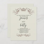 Simple Crown Minimalist Wedding Invitation 招待状 (正面/裏面)