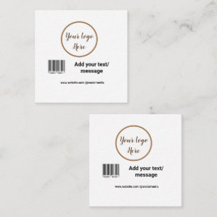 simple custom barcode add your text website QR  Sq スクエア名刺