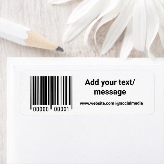 simple custom barcode add your text website QR Sq ラベル (インサイチュ)
