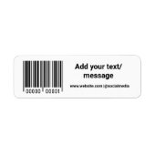 simple custom barcode add your text website QR Sq ラベル (正面)