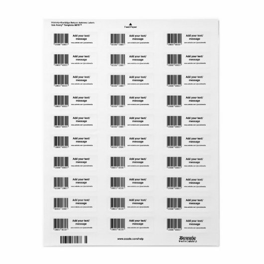 simple custom barcode add your text website QR Sq ラベル (フルシート)