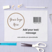simple custom barcode add your text website QR  Sq 薄葉紙 (クラフト)