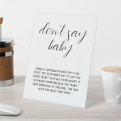 Simple Custom Black & White Don’t Say Baby Game 台座サイン (インサイチュ)