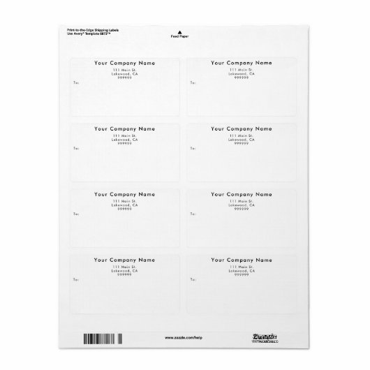 Simple Custom Business Shipping Labels ラベル (フルシート)