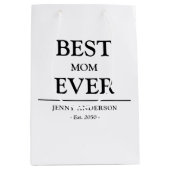 Simple Custom Design Best Mom Ever Mothers  ミディアムペーパーバッグ (正面)