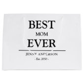 Simple Custom Design Best Mom Ever Mothers ラージペーパーバッグ (正面)