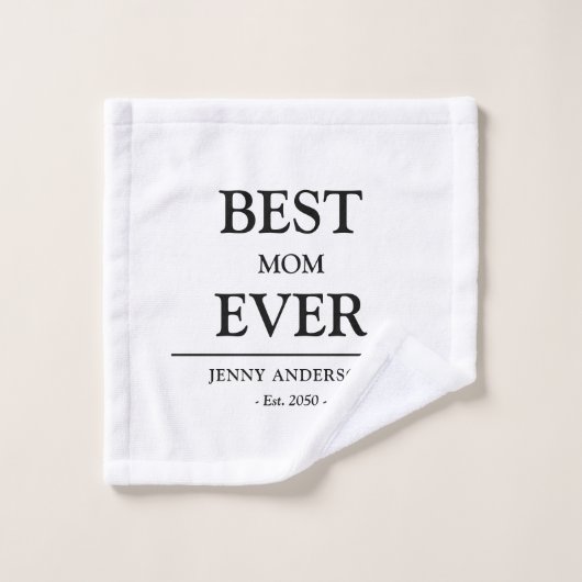 Simple Custom Design Best Mom Ever Mothers Gift ウォッシュタオル (ウォッシュタオル)