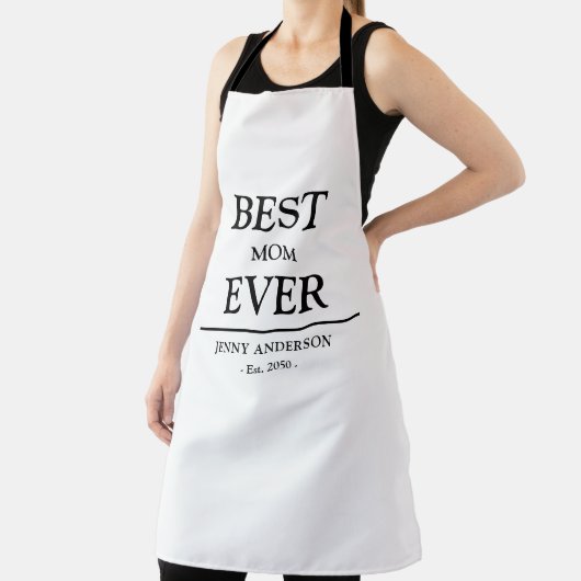 Simple Custom Design Best Mom Ever Mothers Gift エプロン (インサイチュ)