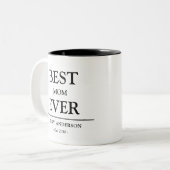 Simple Custom Design Best Mom Ever Mothers Gift ツートーンマグカップ (正面左)