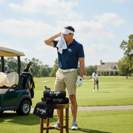 Simple Custom Design Personalized Name Monogram ゴルフタオル