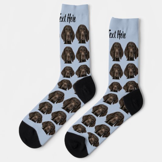 Simple Custom Dog Pet Photo Personalized Text Sock ソックス (左)
