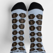 Simple Custom Dog Pet Photo Personalized Text Sock ソックス (上部)