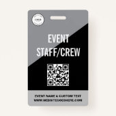 Simple Custom Event Staff Crew QR CODE Logo バッジ (正面)