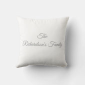 Simple Custom Family Name Black & White  クッション (裏面)