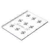 Simple Custom Family Name Black & White  ノートブック (左側)