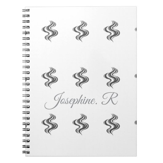 Simple Custom Family Name Black & White  ノートブック (正面)