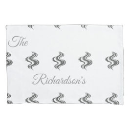 Simple Custom Family Name Black & White  枕カバー