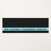 Simple Custom Fitness Text Black & Electric-Blue ヨガマット (裏面(横))