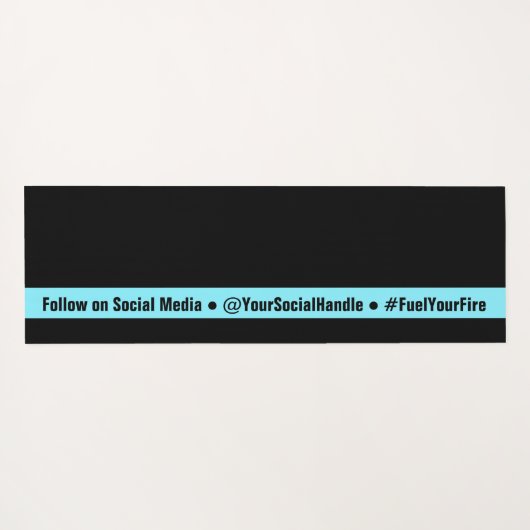 Simple Custom Fitness Text Black & Electric-Blue ヨガマット (裏面(横))