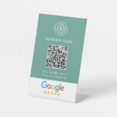 Simple Custom Google Reviews QR Code Business Logo 台座サイン (正面)