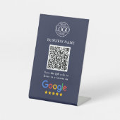 Simple Custom Google Reviews QR Code Business Logo 台座サイン (正面)