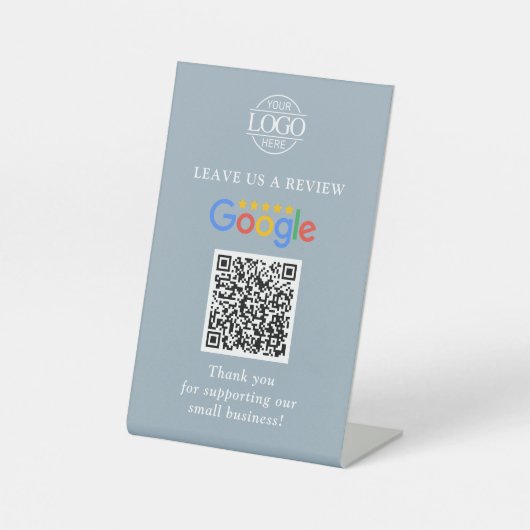 Simple Custom Google Reviews QR Code Business Logo 台座サイン (正面)