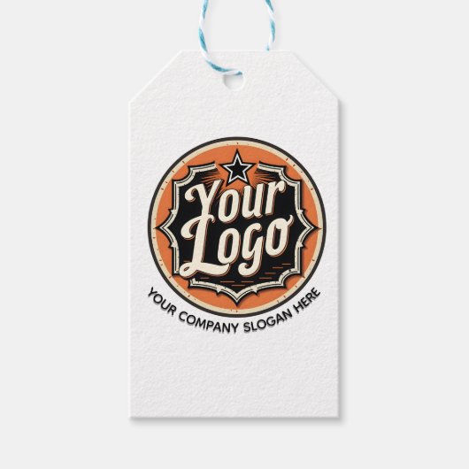 Simple Custom Logo and Text Business ギフトタグ (正面)