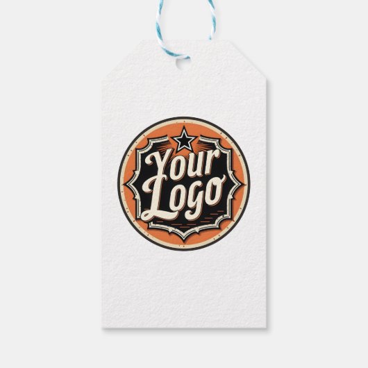 Simple Custom Logo and Text Business ギフトタグ (裏面)