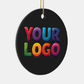 Simple Custom Logo and Text Business セラミックオーナメント (右)