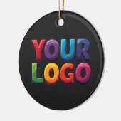 Simple Custom Logo and Text Business セラミックオーナメント (左)