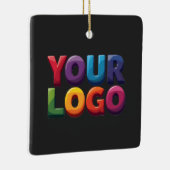 Simple Custom Logo and Text Business セラミックオーナメント (右)