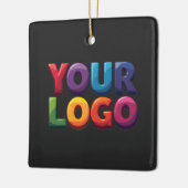 Simple Custom Logo and Text Business セラミックオーナメント (左)