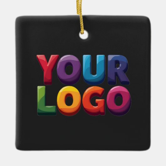 Simple Custom Logo and Text Business セラミックオーナメント (正面)