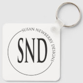 Simple Custom Logo Business キーホルダー (裏面)