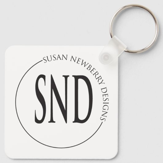 Simple Custom Logo Business キーホルダー (裏面)