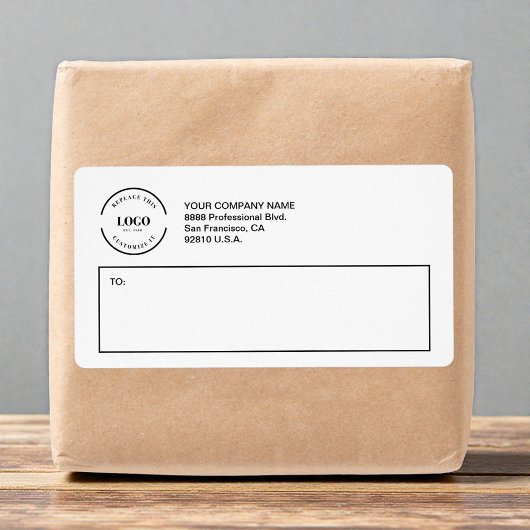 Simple Custom logo Business Return Address  ラベル