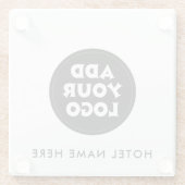 Simple Custom Logo & Hotel Name  ガラスコースター (裏面)