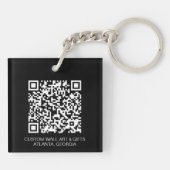 Simple Custom Logo QR Code Business キーホルダー (裏面)