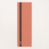 Simple Custom Logo Three Stripes  Black Orange  ヨガマット (正面)