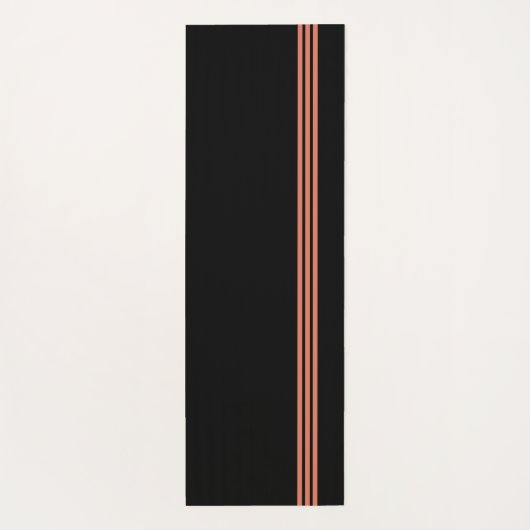 Simple Custom Logo Three Stripes  Black Orange  ヨガマット (裏面)