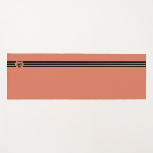 Simple Custom Logo Three Stripes Black Orange ヨガマット (正面(横))