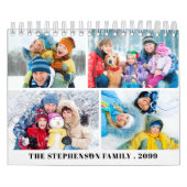 Simple Custom Photo Collage 4 Per Month カレンダー (カバー)